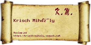 Krisch Mihály névjegykártya